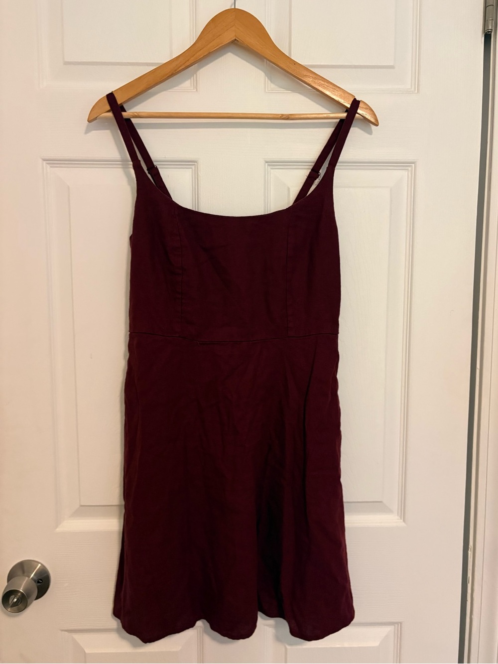 NWT Old Navy Burgundy Linen Mini Dress